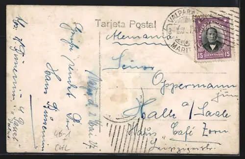 AK Valparaiso, Balneario Recreo, Strassenbahn