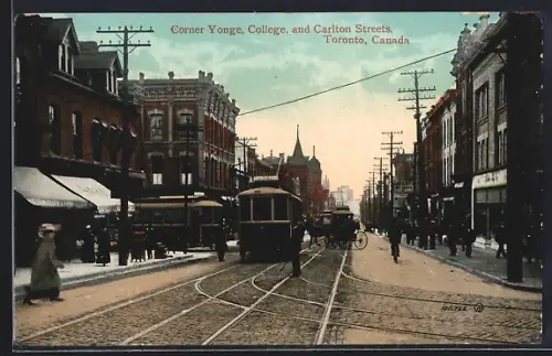 AK Toronto, Corner Yonge, College and Carlton Streets, Strassenbahn
