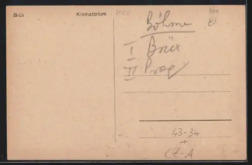 AK Brüx, Krematorium mit Friedhof