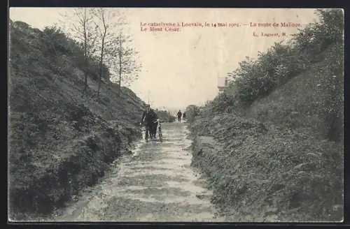 AK Louvain, Le cataclysme 1904, Unwetter
