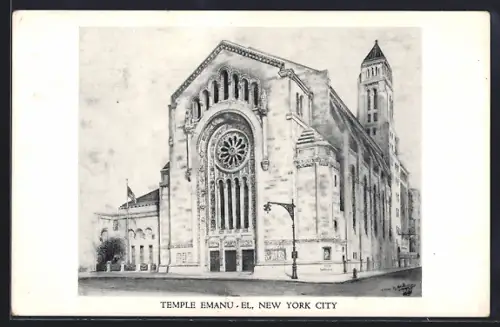 AK New York, NY, Temple Emanu-El, Synagoge