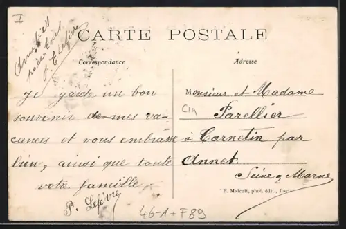 AK Asnières, Place Voltaire, Strassenbahn
