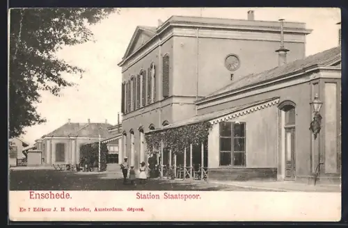 AK Enschede, Station Staatspoor, Bahnhof