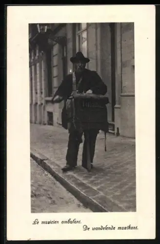 AK Le musicien ambulant, Leierkasten