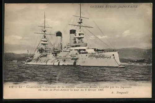 AK Kriegsschiff Césarevitch, Cuirassé de la marine impériale Russe