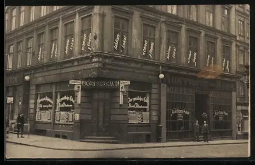 Foto-AK Hamburg-Neustadt, Gasthaus zur gemütlichen Ecke v. Adolf Blinckmann, Zeughausmarkt 26 /27