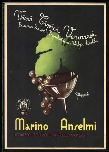 Künstler-AK Monteforte d`Alpone, Marino Anselmi - Vini Tipici Veronesi