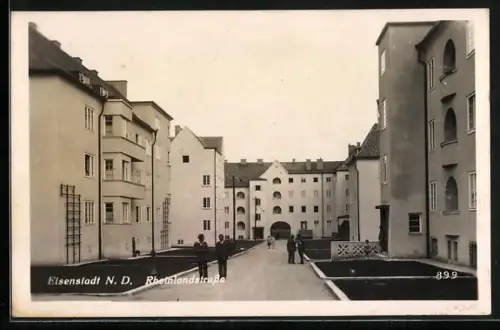 AK Eisenstadt /N. D., Blick in die Rheinlandstrasse