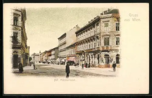 AK Wien, Gasthaus zum goldenen Adler in der Märzstrasse