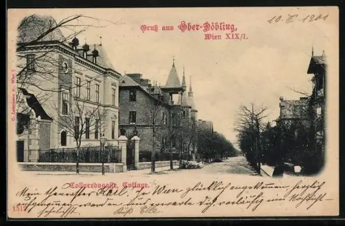 AK Wien, Ober-Döbling, Colloredogassa, Cottage