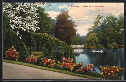AK Oldenburg / O., Frühling im Schlossgarten