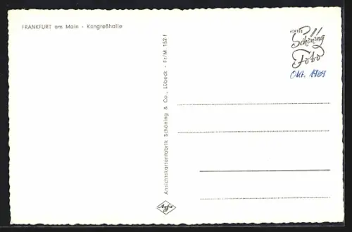 AK Frankfurt am Main, Kongresshalle, Messegelände