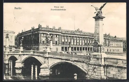 AK Berlin, Börse an der Burgstrasse, Friedrichsbrücke