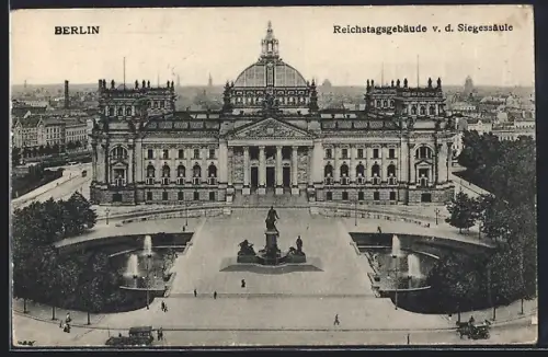 AK Berlin, Reichstagsgebäude von der Siegessäule