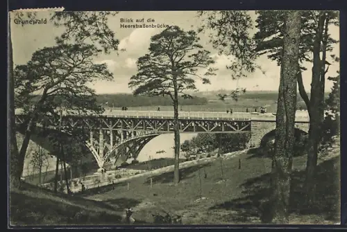 AK Grunewald, Blick auf die Heerstrassenbrücke