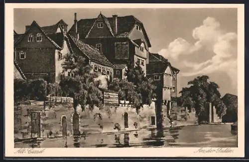 Künstler-AK Kassel an der Fulda, Altstadt