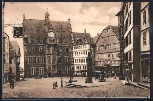 AK Marburg a. L., Rathaus, Marktplatz