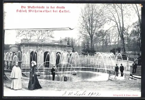 AK Calden, Schloss Wilhelmsthal, Wasserkünste in der Grotte