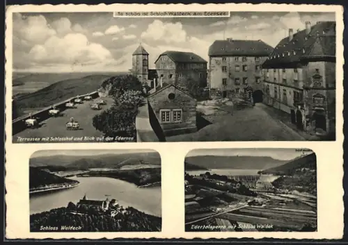 AK Waldeck / Hessen, Hotel Schloss Waldeck, Inh. Rich. Stephan, Edersee, Edertalsperre