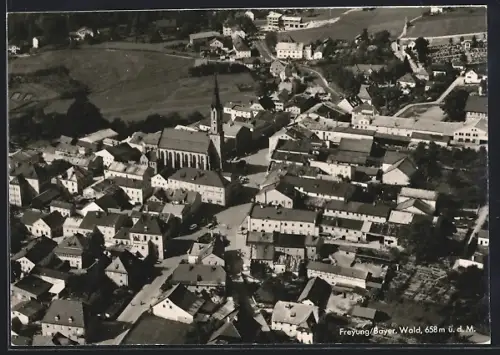 AK Freyung /Bayer. Wald, Luftaufnahme, Stadtansicht, Kirche