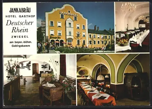 AK Zwiesel /Bay. Wald, Hotel Gasthof Deutscher Rhein, Jankabräu