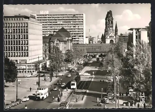 AK Berlin-Charlottenburg, Hardenbergstr., Bahnhof Zoo, Kaiser-Wilhelm-Gedächtniskirche