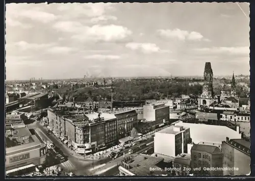 AK Berlin-Charlottenburg, Bahnhof Zoo und Gedächtniskirche