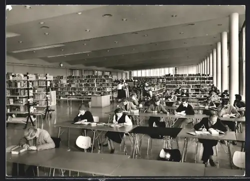 AK Berlin-Kreuzberg, Amerika-Gedenkbibliothek, Lesesaal