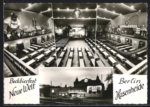 AK Berlin-Neukölln, Gasthaus Neue Welt, Hasenheide, Bockbierfest