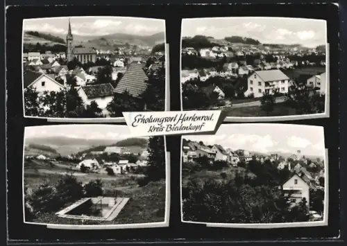 AK Hartenrod /Biedenkopf, Ortsansicht mit Kirche, Kneipp-Becken