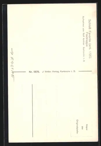 AK Rastatt, Schloss Favorite, Freitreppe