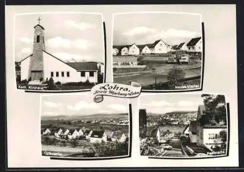 AK Lohra /Marburg, Kath. Kirche, Neues Viertel, Ortspartei, Panorama