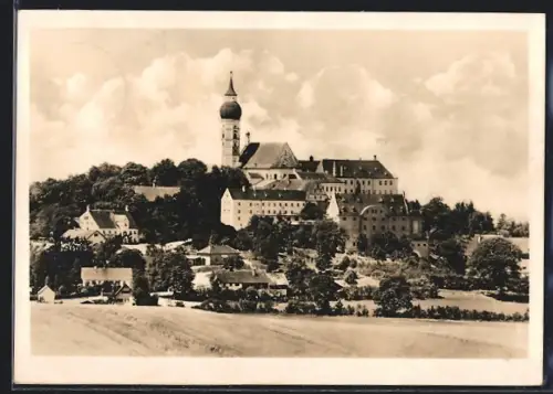 AK Andechs a. Ammersee, Kloster mit Rokokokirche