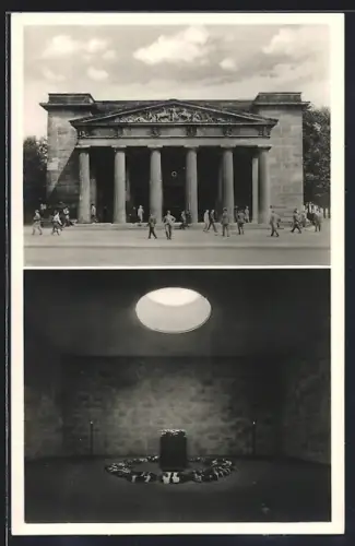 AK Berlin, Unter den Linden, Ehrenmal der Gefallenen, Innenansicht, Aussenansicht