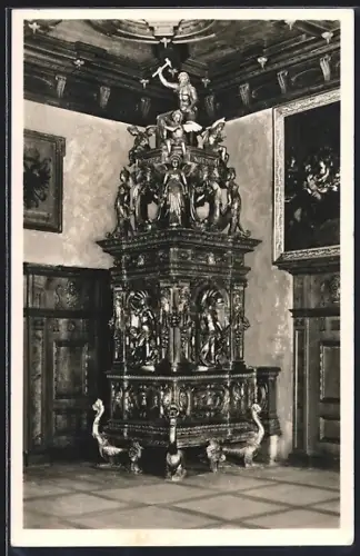 AK Augsburg, Prunkofen im Fürstenzimmer des Rathauses