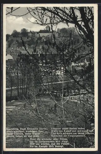 AK Kronach /Frankenwald, Festung Rosenberg, Stadtansicht