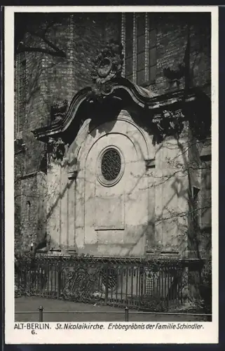 AK Alt-Berlin, St. Nicolaikirche, Erbbegräbnis der Familie Schindler