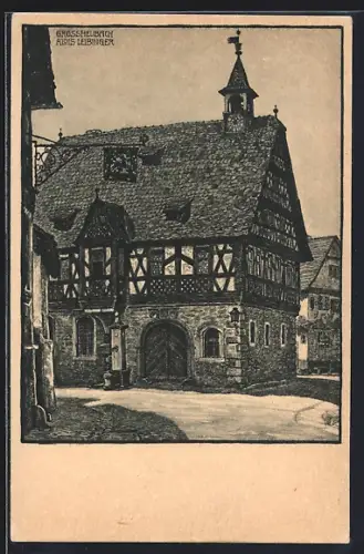 Künstler-AK Grossheubach a. M., Rathaus