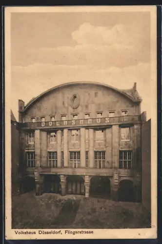 AK Düsseldorf, Volkshaus in der Flingerstrasse