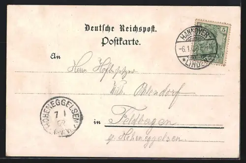 Lithographie Benthe, Gasthof zur grünen Linde