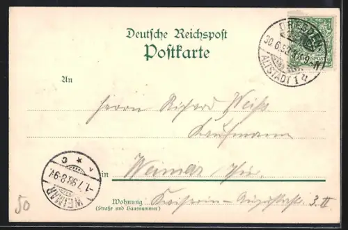 Lithographie Dresden, J. A. Bruno König Möbel-Fabrik, Kamenzerstrasse 27, Filiale Scheffelstrasse 17