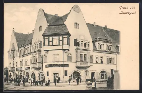 AK Dresden-Laubegast, Drogerie zur Flora, Hauptstrasse