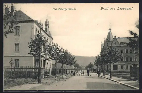 AK Dresden-Laubegast, Blick in die Gabelsbergerstrasse