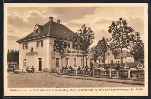AK München-Obersendling, Gasthaus zum Lercherl, Bannwaldstrasse 13