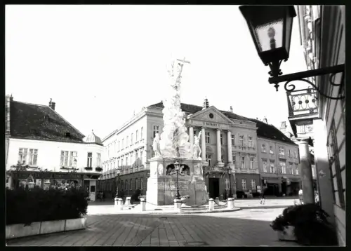 7 Fotografien Ansicht Baden / Niederösterreich, Rathaus, Theater, Arena, Reisebüro Wiener Lokalbahn u.a.