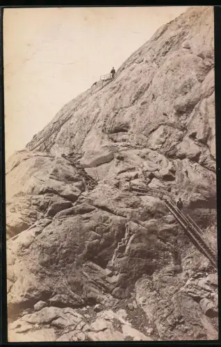 Fotografie unbekannter Fotograf, Ansicht Grindelwald, Holzsteige auf dem Grindelwaldgletscher