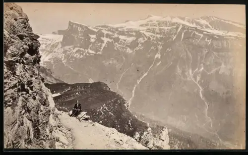 Fotografie unbekannter Fotograf, Ansicht Gemmipass, Blick vom Pass auf das Bergpanorama