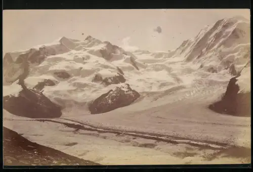 Fotografie unbekannter Fotograf, Ansicht Gornergrat, Blick nach Mont Rose Gletscher