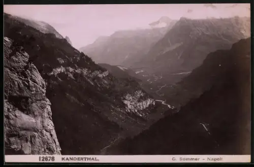 Fotografie G. Sommer, Napoli, Ansicht Kandersteg, Blick in das Kanderthal