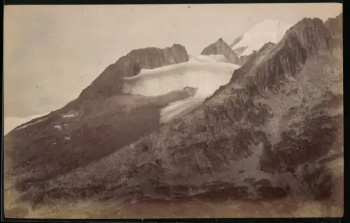 Fotografie unbekannter Fotograf, Ansicht Furkapass, Blick auf den Galenstock mit Geltscher